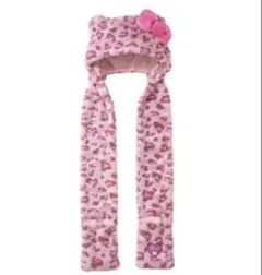 USJ ハローキティ ピンクヒョウ柄 ファンキャップ マフラーハット　即日発送可