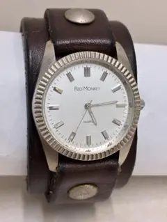 【ジャンク品】RED MONKEY レッドモンキー レザーベルト 腕時計