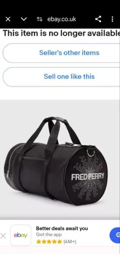 FRED PERRY バレルバッグ ブラック ワンサイズ