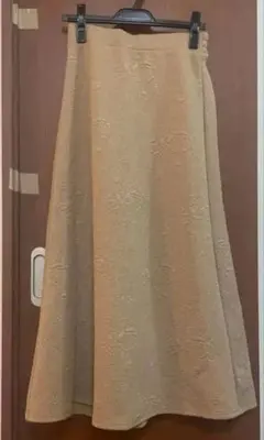 レイカズンnovemフレアロングスカートバラ柄キルティング