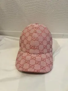 GUCCI GGキャンバス ベースボールキャップ ピンク