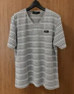 Rudolph Valentino Vネック ボーダー Tシャツ 半袖のサムネイル