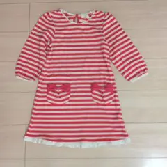 HusHusH 赤と白のストライプ ワンピース 130