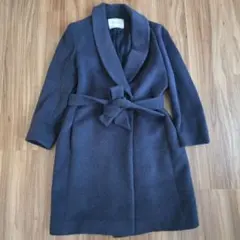ネイビー ベルト付きロングコート ユナイテッドアローズ