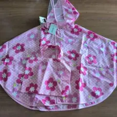 ベビーレインコート S (80〜95) ピンク 花柄