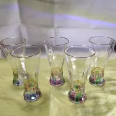 昭和レトロ 未使用大塚ガラス ビアグラス 一口サイズ 5客セット