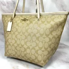 COACH トートバッグ PVC シグネチャー 肩掛け A4可能 ビジネス