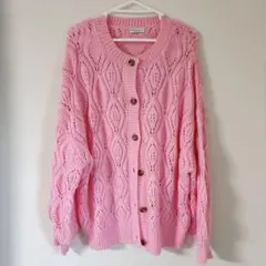 earth music&ecology ピンクカーディガンFREE SIZE春物