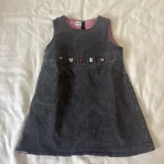 familiar 刺繍ダークデニムワンピース　100㎝