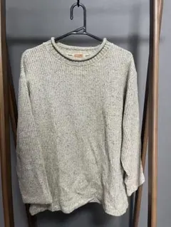 Velvet ベージュ リブ編みニットセーター　Lサイズ