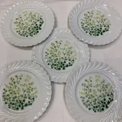 Haviland Limoges 花柄葉型皿 6枚セット Haviland Limoges 花柄葉型皿 6枚セット Haviland Limoges 花柄葉型