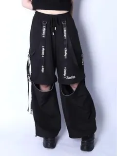 Amilige デザインテープワイドパンツ