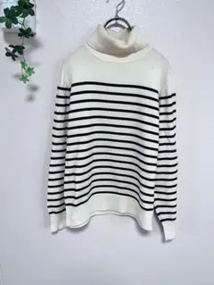 ロペピクニック　ボーダータートルネックニット　ハイネック　シンプル　柔らか