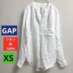 GAP リネン100% 麻　プルオーバー　シャツ ホワイト 白　XSのサムネイル