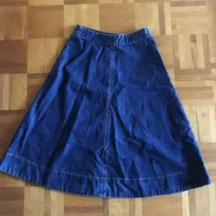 要アイロン ダーマコレクション デニム フレアスカート ウエスト61cm
