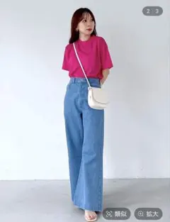 Heather シアー半袖tシャツ ピンクのサムネイル
