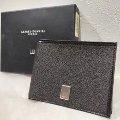 063/未使用 dunhillダンヒル 二つ折り財布 ブラック シボ革 小銭入れ