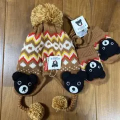 2点セット ミキハウス ダブルB 手袋＆ニット帽