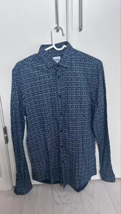 ZARA 長袖シャツ リーフ柄 スリムフィット Sサイズ