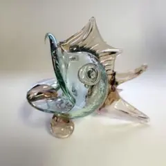 琥珀色 クジラの尾 ガラス置物 オブジェ - メルカリ