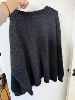 フワフワ黒長袖ニット