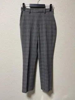 グレー系チェック スリムフィットパンツ