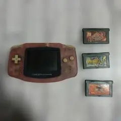 ゲームボーイアドバンス クリアピンク 本体とカートリッジ