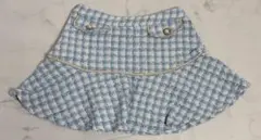 ファンシーツイード フレアミニスカート ブルー系チェック SHEIN