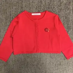 新品　familiar 赤 カーディガン、ボレロ 80cm 花モチーフ　日本製