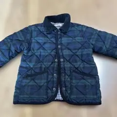 Branshes ネイビー系チェックジャケット　キルティング　90