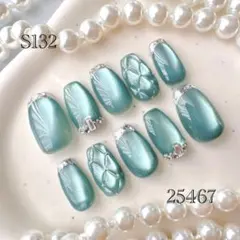 .*✿現品.*✿132マグネットネイル　ガラスフレンチ　キルティング　うるちゅる