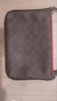 COACH レザー ショルダーバッグ レッドとCOACH柄 リバーシブル