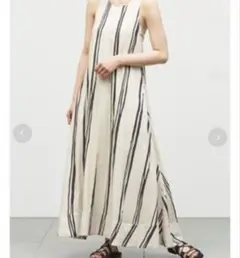 emmi atelier インパクトリネンワンピース ストライプのサムネイル