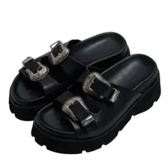 Ameri VINTAGE WESTERN BUCKLE SANDALS Mのサムネイル