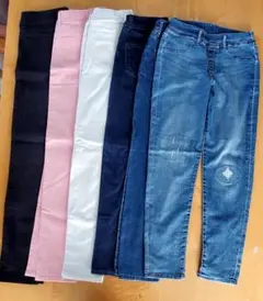 ユニクロ　150cm　パンツ　 デニムブルー 他スリムフィット6本