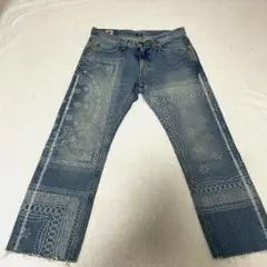 と*ら様 【希少】BIG JOHN ペイズリー柄 総柄 カットオフデニム W32のサムネイル