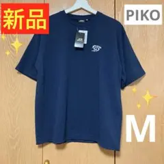 ✨新品❗️✨【PIKO】メンズ　サーフプリントTシャツ　刺繍ロゴ　濃紺／【M】のサムネイル