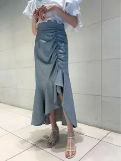 SNIDEL シャーリングスリットマーメイドスカート