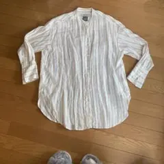 nano ホワイトストライプ 長袖シャツ