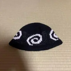 クロシェハット クラッシャーハット 白黒うずまき バケットハット