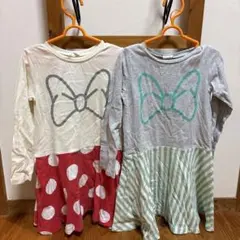 BREEZE リボン　長袖　ワンピース 110㎝　２枚セット　ミニー　ディジー