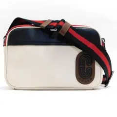 美品 COACH コーチ ボディバッグ ウエストポーチ ネイビー ホワイト 