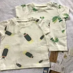 INSECT COLLECTION かまきり柄　ほたる柄　Tシャツ 2枚セットのサムネイル