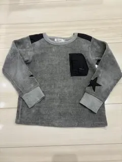 グレー コーデュロイ トレーナー 星刺繍