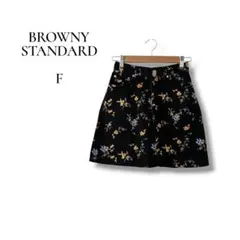 BROWNY STANDARD 花柄　ミニスカート　ブラック　黒　フリーサイズ