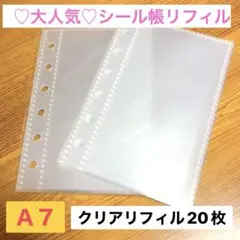 数量限定入荷⭐︎リフィル10枚×2 A7 6穴　推し活　手帳デコ　グッズ整理