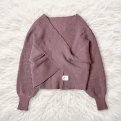 グレイル　カシュクールニット　クロスニット　トップス　パープル　F パープル系