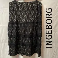INGEBORG レースティアードスカート ブラックのサムネイル