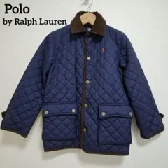 ラルフローレン キルティングジャケットコーデュロイ襟 紺140アウター