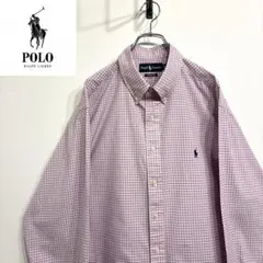 超人気❗️ラルフローレン　ワンポイントロゴシャツ　XXL90s刺繍古着希少レア長袖